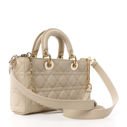Christian Dior Lambskin Cannage Medium Lady D-Joy Hazelnut 3 of 10