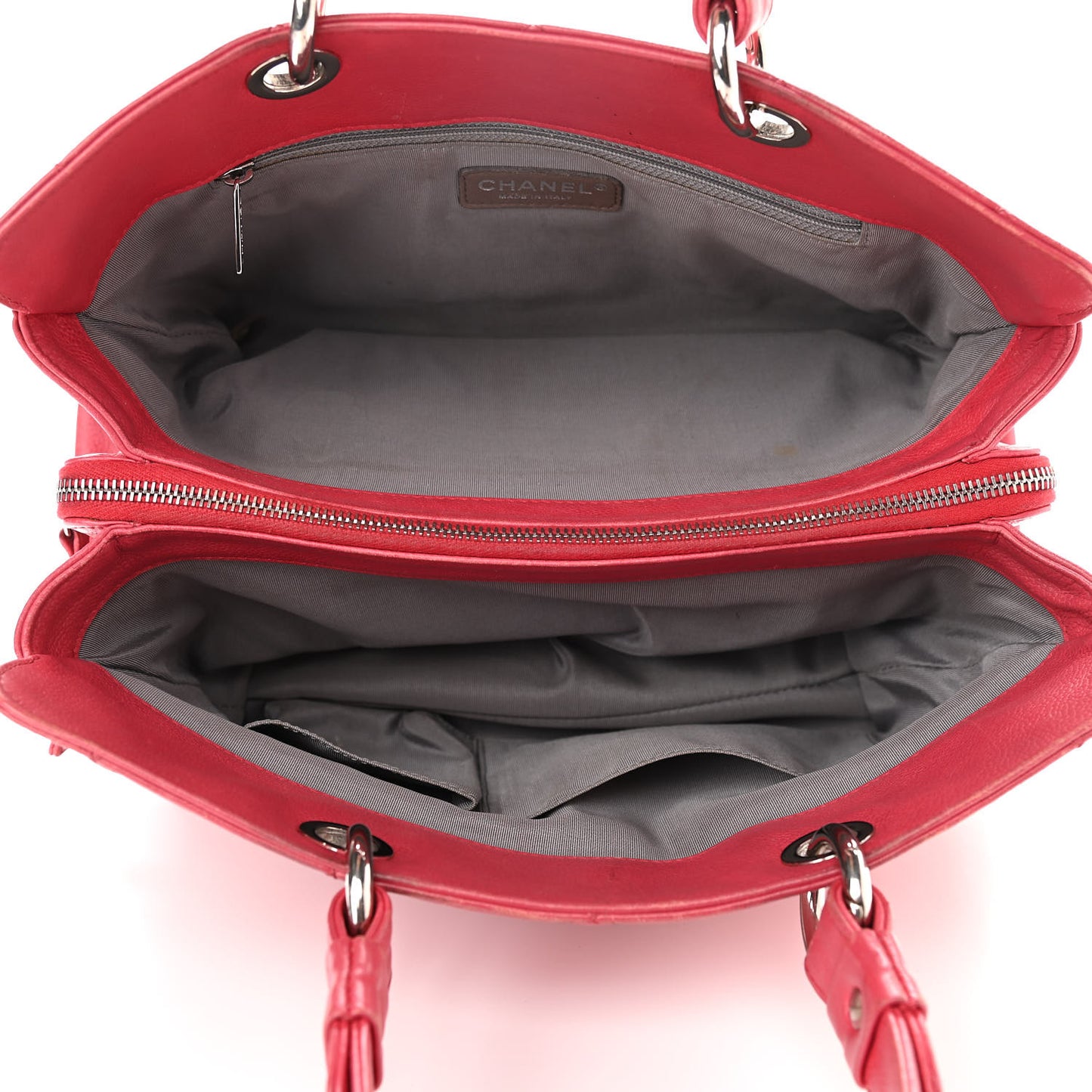Soft Caviar Quilted CC Timeless Tote Fuchsia