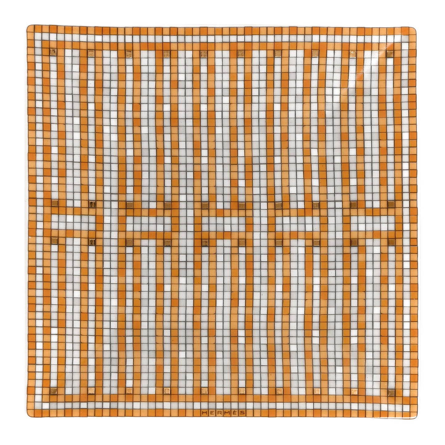 Porcelain Mosaique au 24 Square Plate N°2 Gold