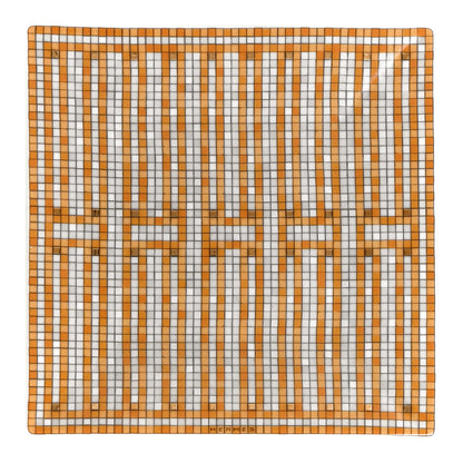 Hermes Porcelain Mosaique au 24 Square Plate N°2 Gold 1 of 6