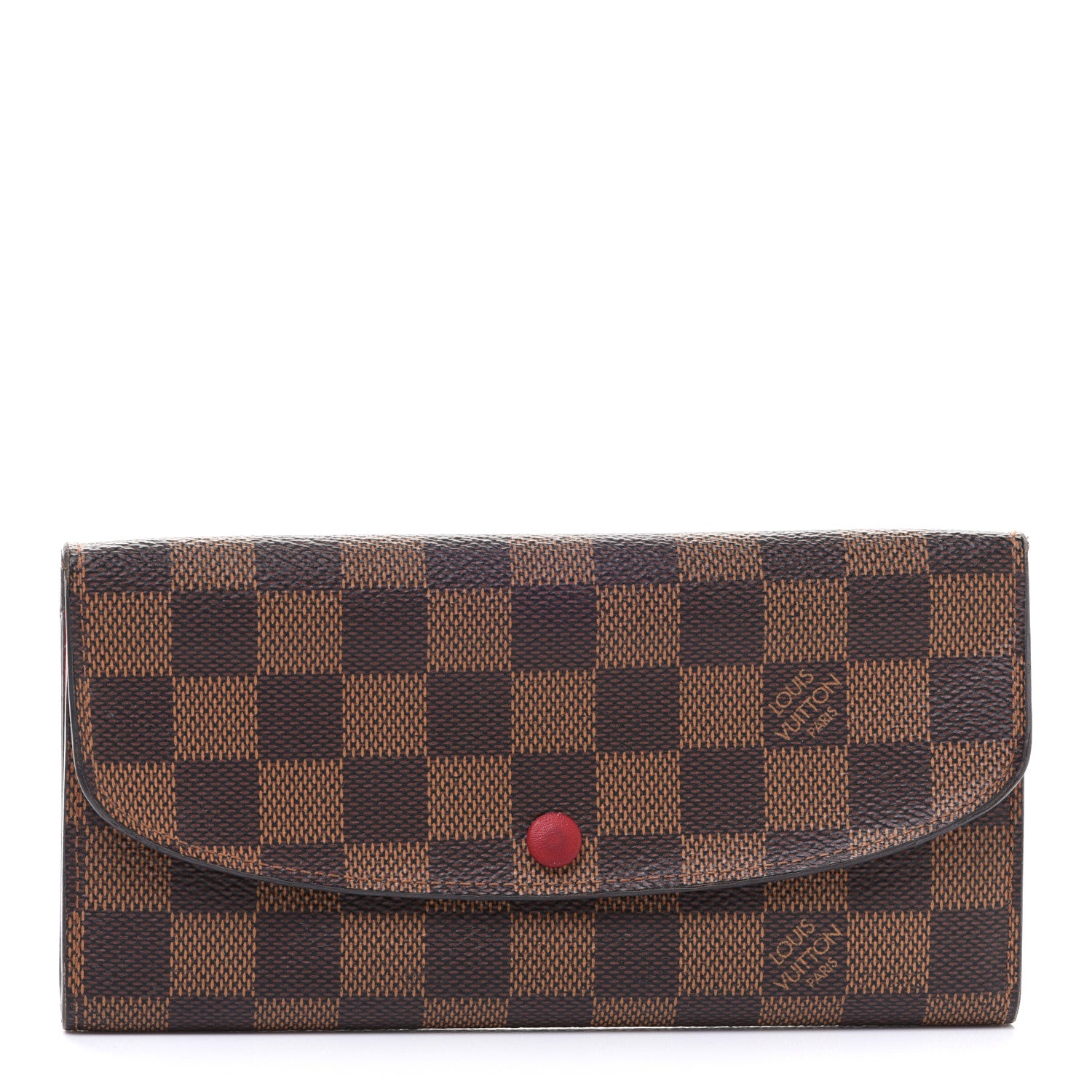 Louis Vuitton Damier Ebene Emilie Wallet Red 1 of 9