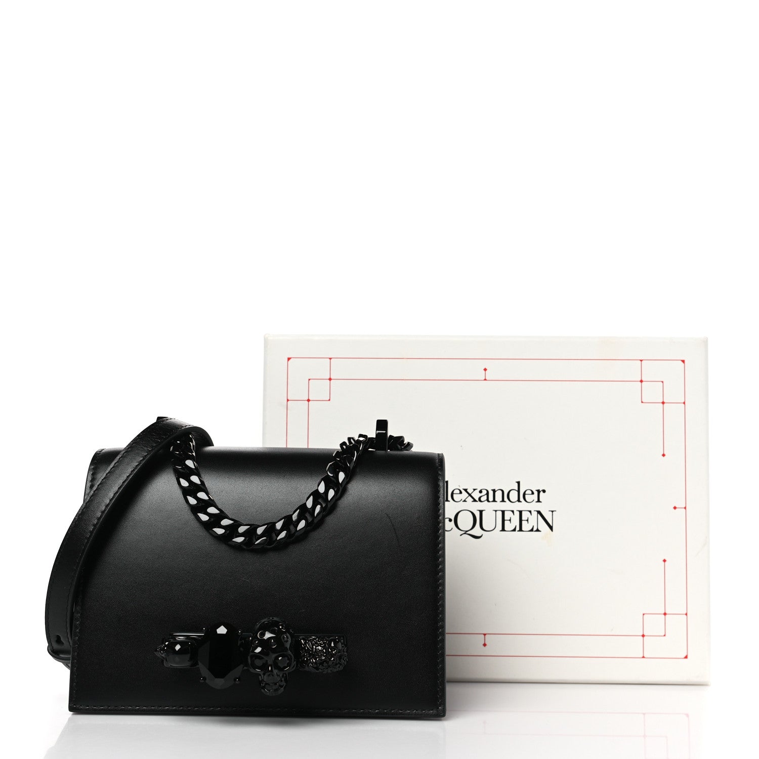 Alexander McQueen Calfskin Knuckle Crossbody Black 9 of 9