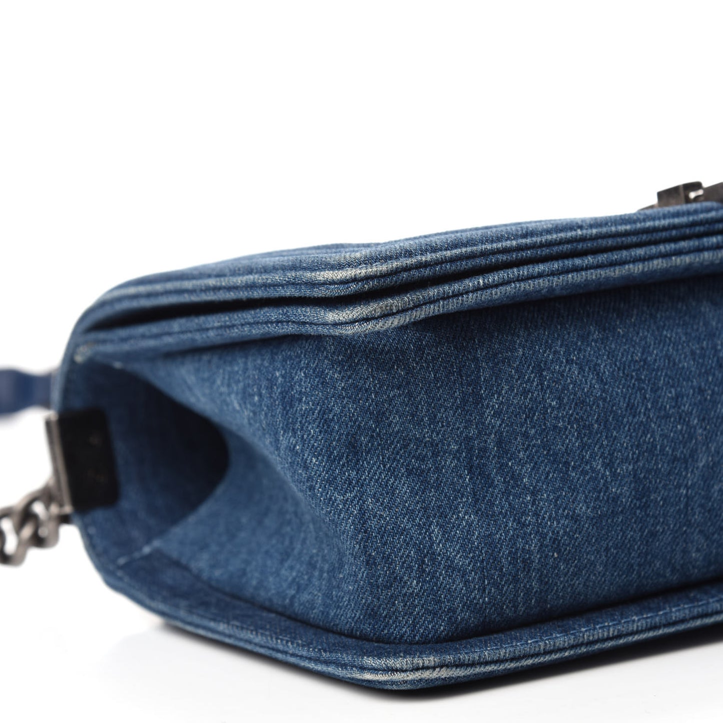 Tweed Denim Medium Boy Flap Dark Blue