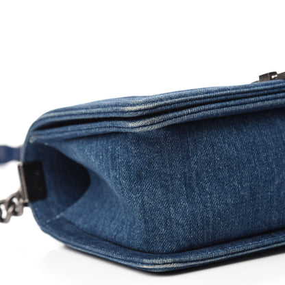 Chanel Tweed Denim Medium Boy Flap Dark Blue 6 of 10