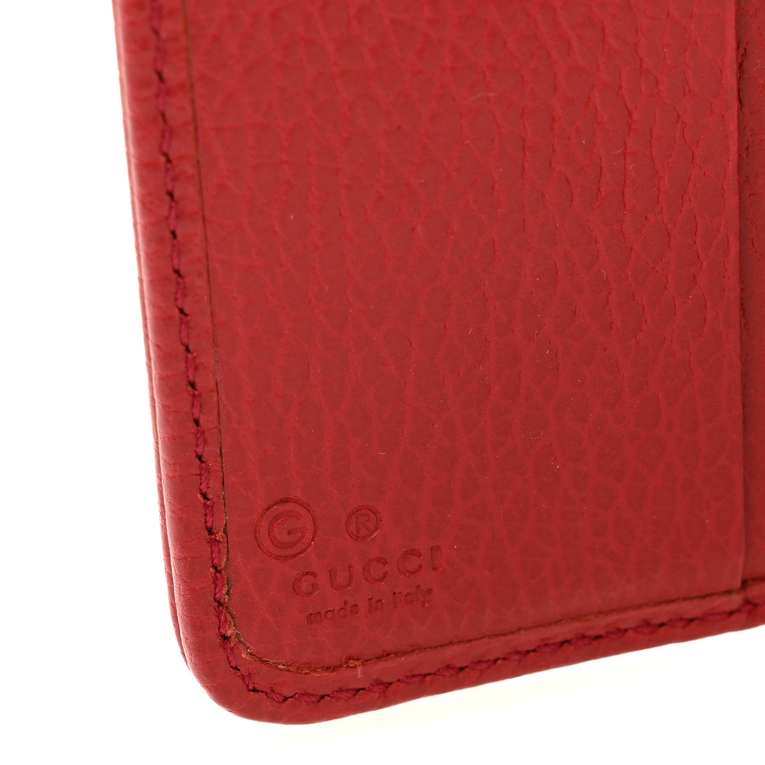 Gucci Monogram Dollar Calfskin Zip Around French Flap Wallet Beige Ebony Rosso 7 of 9