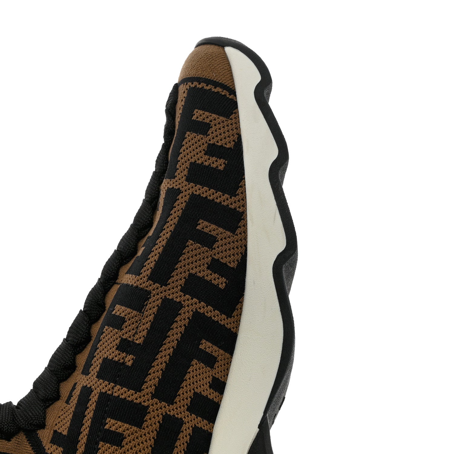 Fendi Stretch Knit Jacquard FF Reloaded Sock Sneakers 37 Tobacco Black 9 of 9