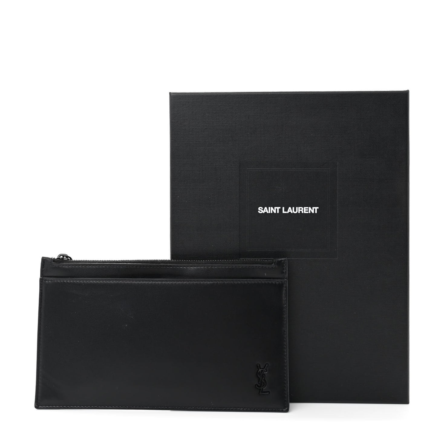 Smooth Calfskin Monochrome Monogram Bill Pouch Black