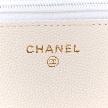 Chanel Caviar Quilted Wallet On Chain WOC White 6 of 10