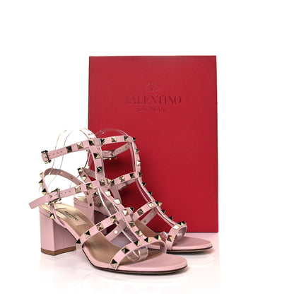 Valentino Garavani Calfskin Rockstud 60mm City Sandals 37.5 Water Rose 8 of 8