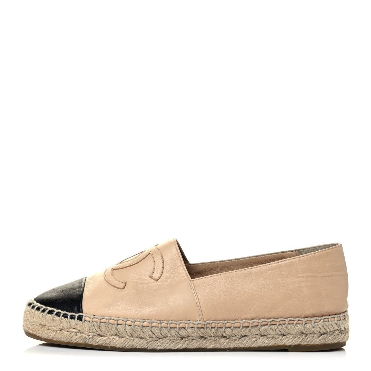 Lambskin CC Espadrilles 39 Beige Black