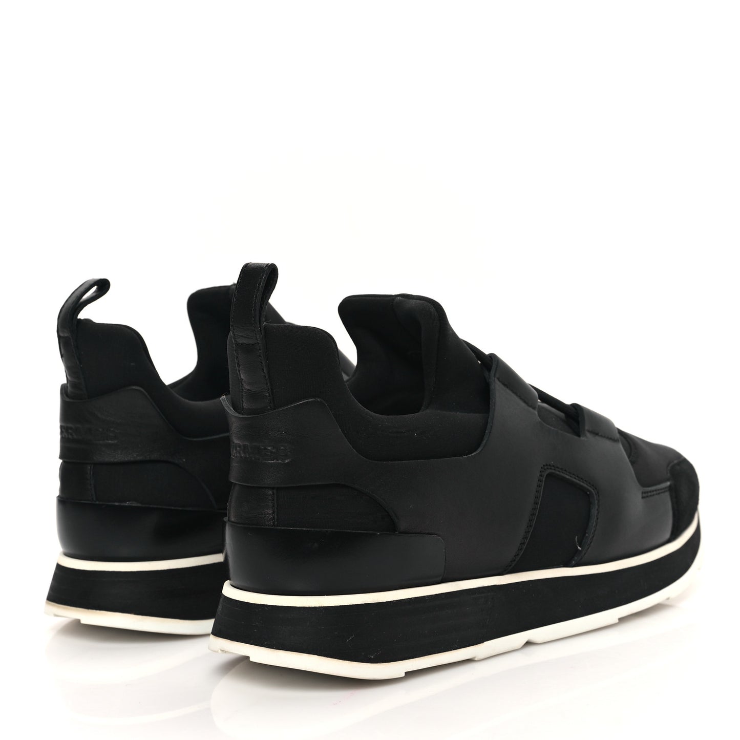 Technical Canvas Calfskin Goatskin Womens Player Sneakers 36 Black