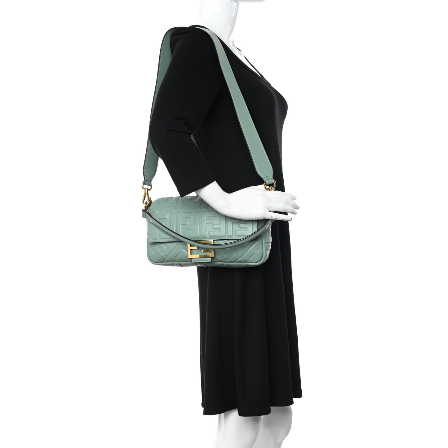 Nappa FF 1974 Embossed Baguette Menta