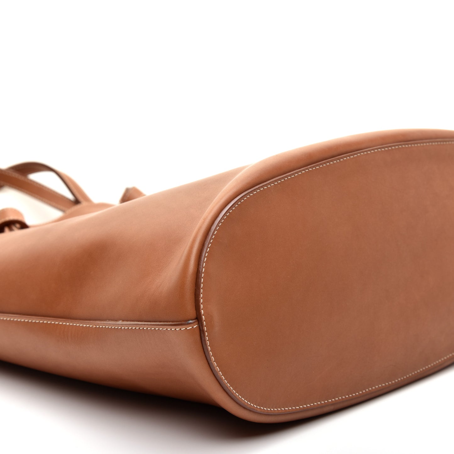Supple Calfskin Tie Knot Twisted Tote Tan