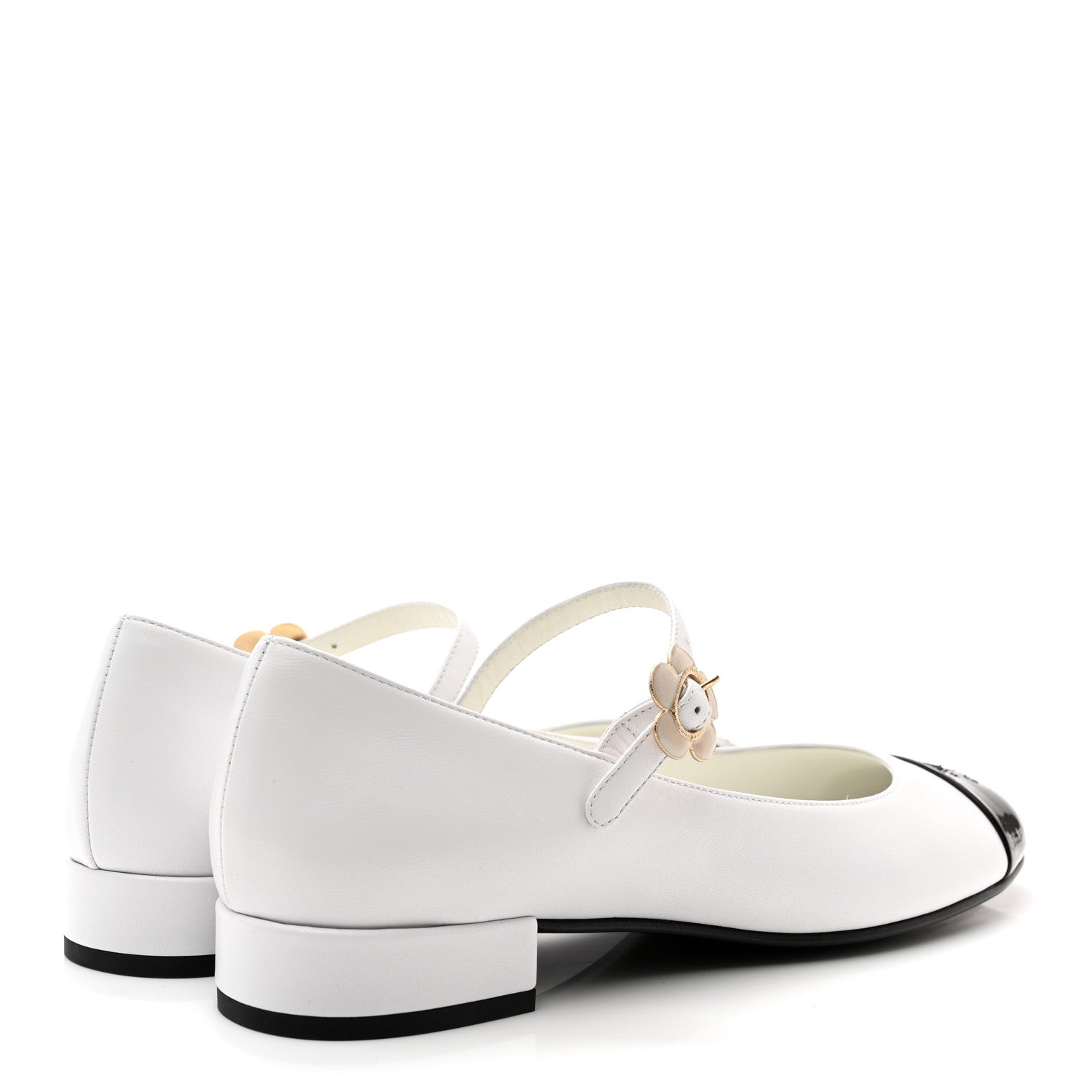 Chanel Patent Lambskin Mary Jane Flats 41 White Black 4 of 12