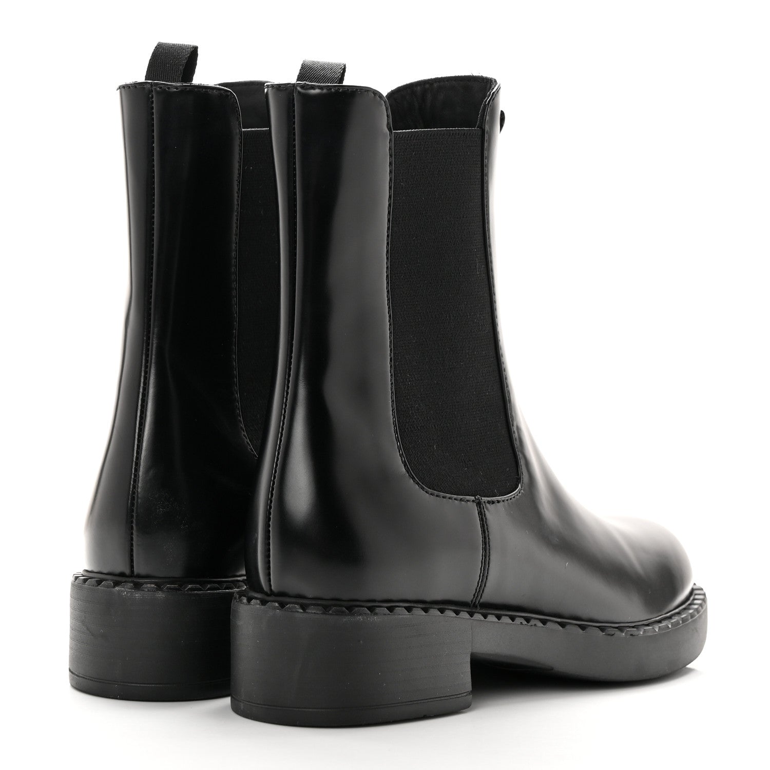 Prada Spazzolato Metal Triangle Logo 50mm Chelsea Boots 38 Black 4 of 12