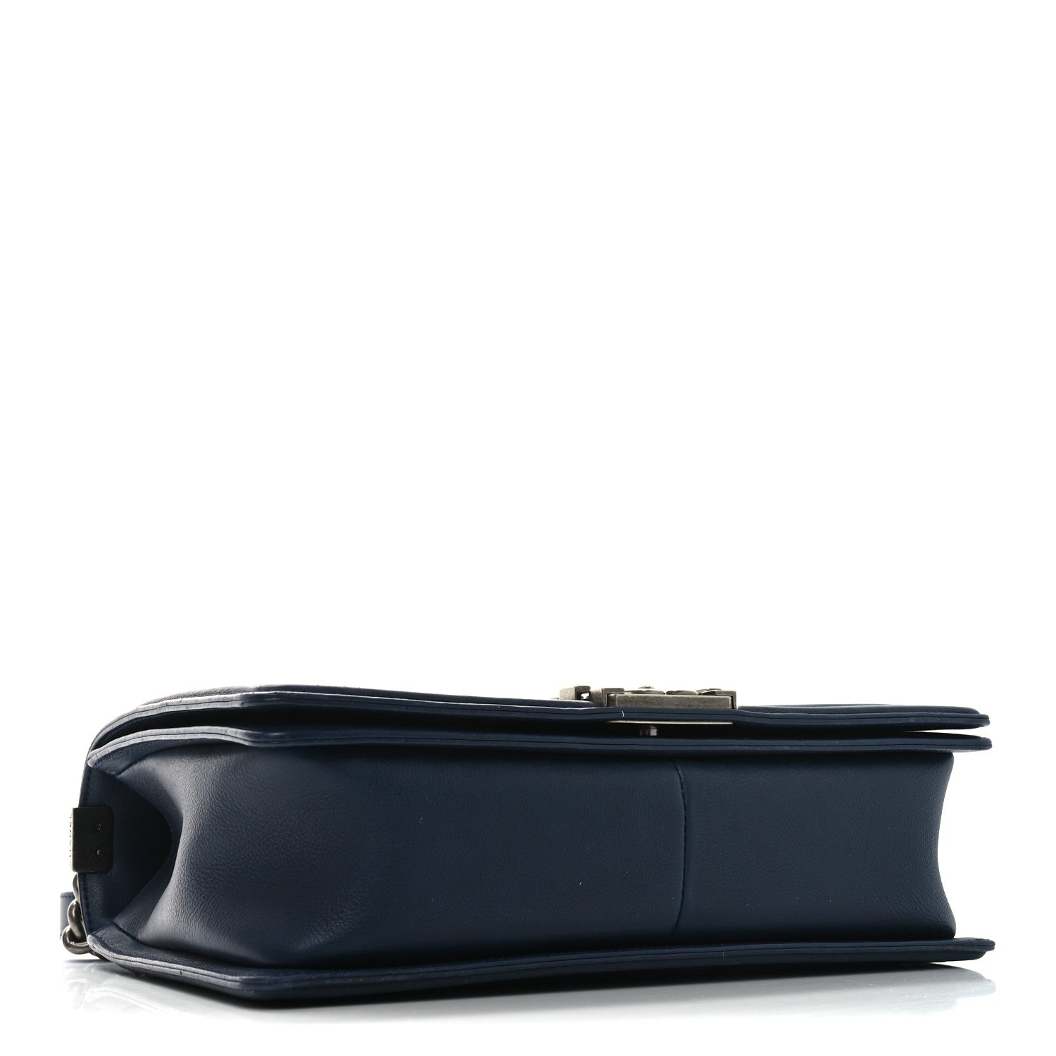 Chanel Calfskin Double Stitch New Medium Boy Flap Navy Blue 4 of 10