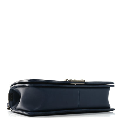Chanel Calfskin Double Stitch New Medium Boy Flap Navy Blue 4 of 10