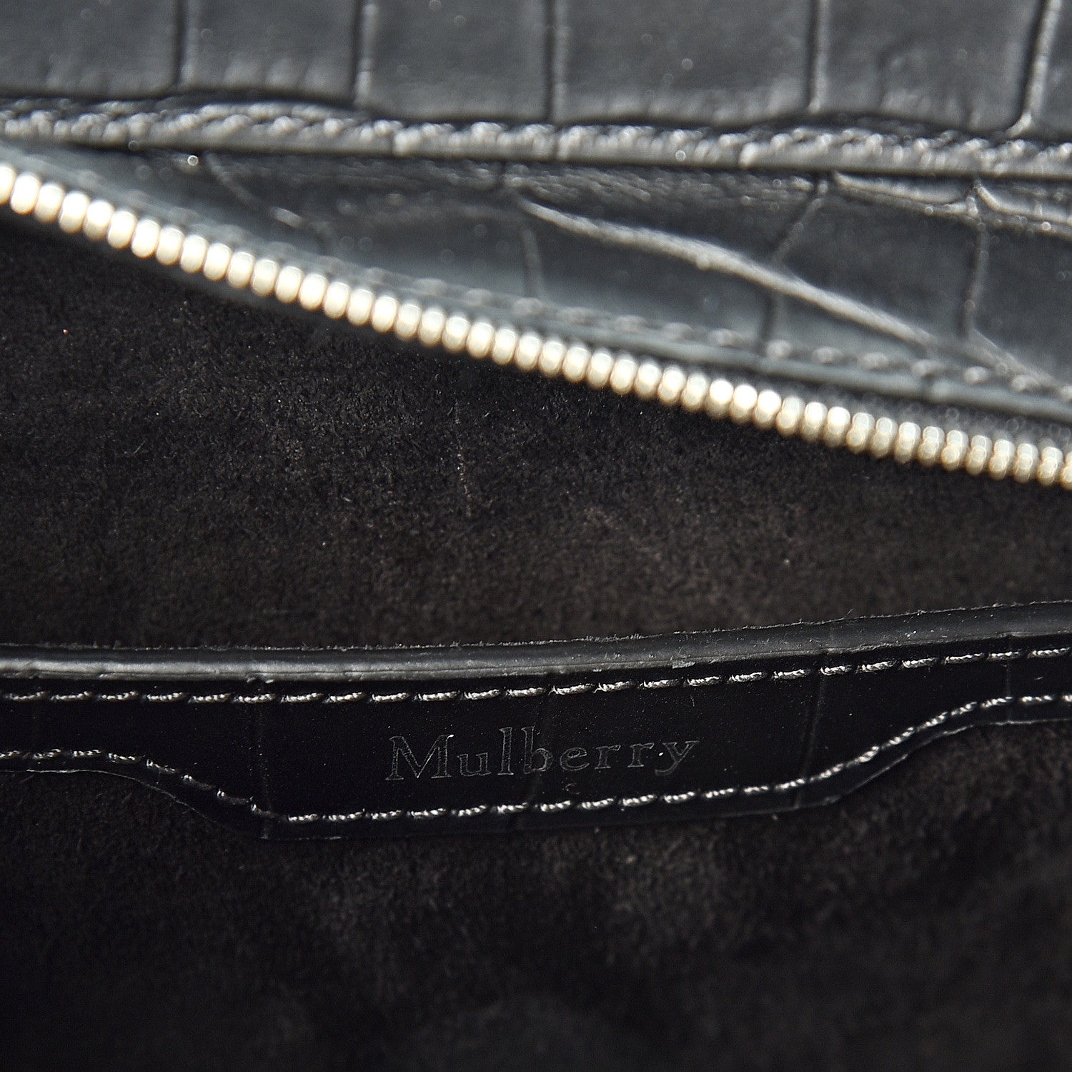 Mulberry Crocodile Embossed Mini Zipped Bayswater Black 5 of 8