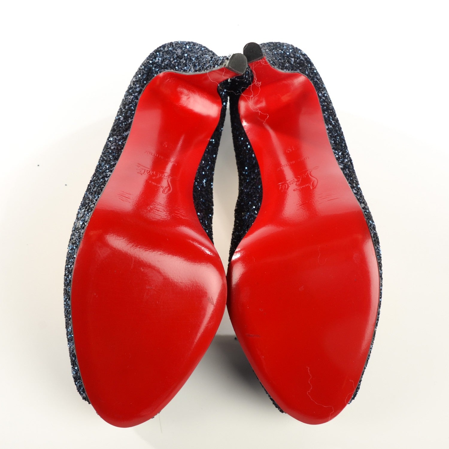 Christian Louboutin Glitter Very Prive 120 Pumps 39 Blue 5 of 7