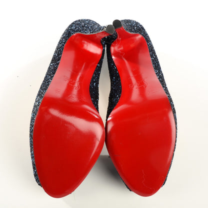 Christian Louboutin Glitter Very Prive 120 Pumps 39 Blue 5 of 7