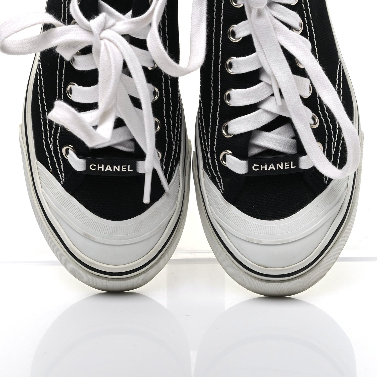 Canvas Lace Up Cap Toe Sneakers 36.5 Black