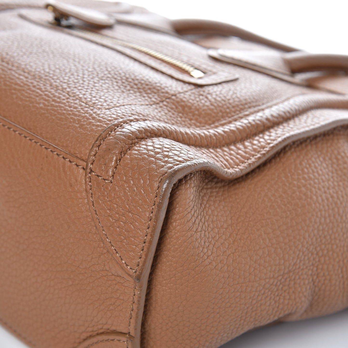 Pebbled Calfskin Micro Luggage Camel