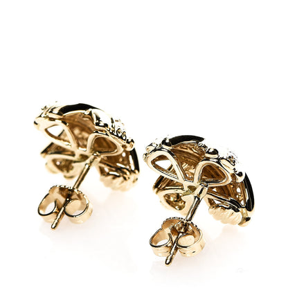 Tiffany 18K Yellow Gold Diamond Signature X Stud Earrings 3 of 4