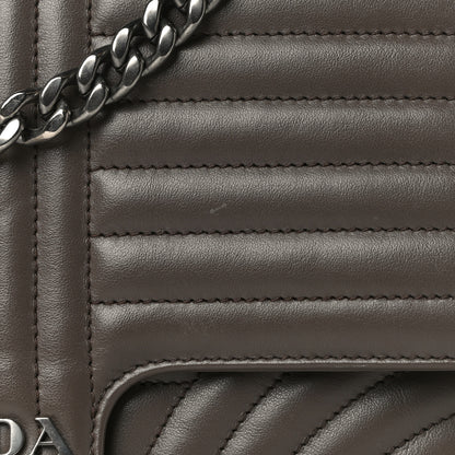 Prada Soft Calfskin Impunture Diagramme Large Chain Flap Shoulder Bag Bambu 16 of 19