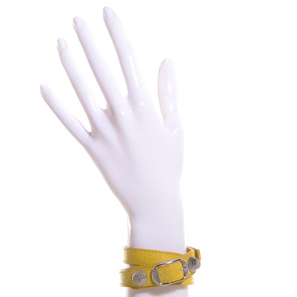 Balenciaga Agneau Arena Giant Silver Hardware Triple Tour M Bracelet Curry 2 of 9
