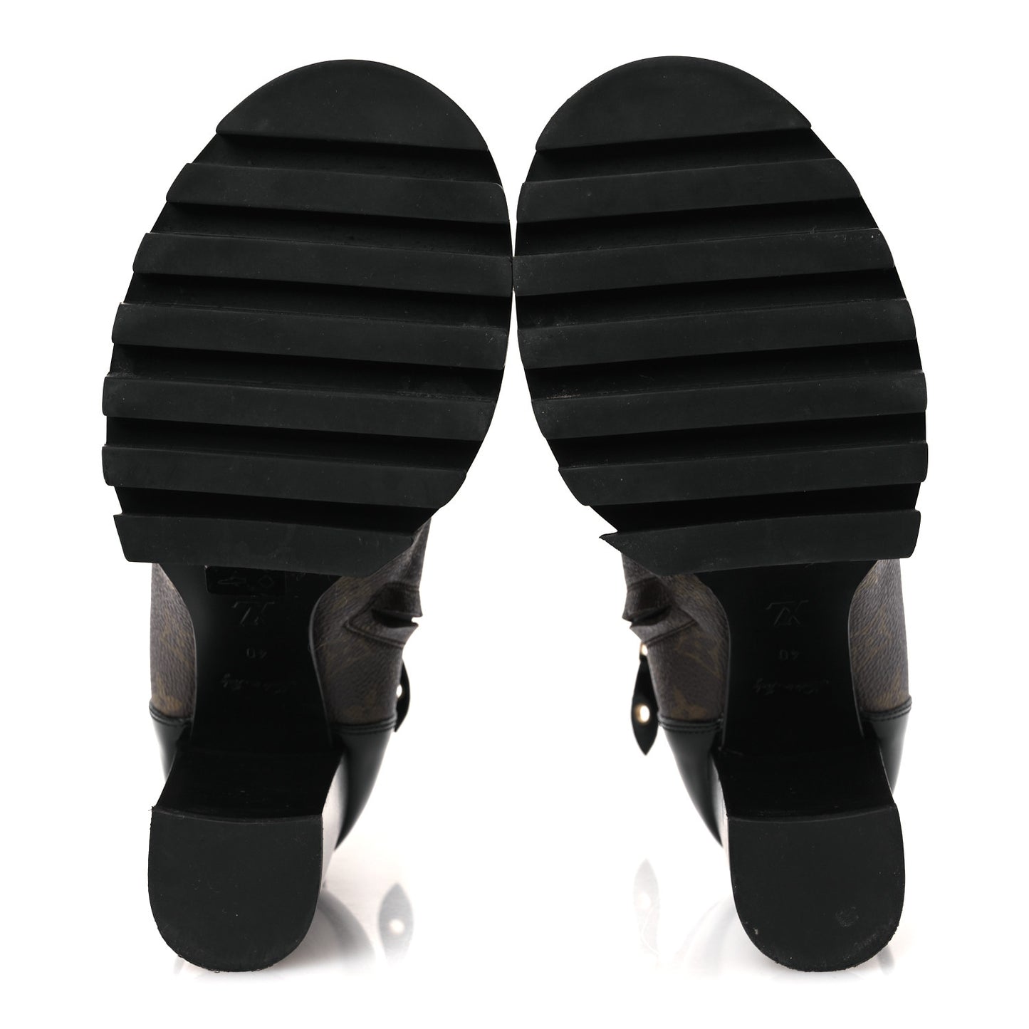 Patent Calfskin Monogram Star Trail Ankle Boots 40 Black
