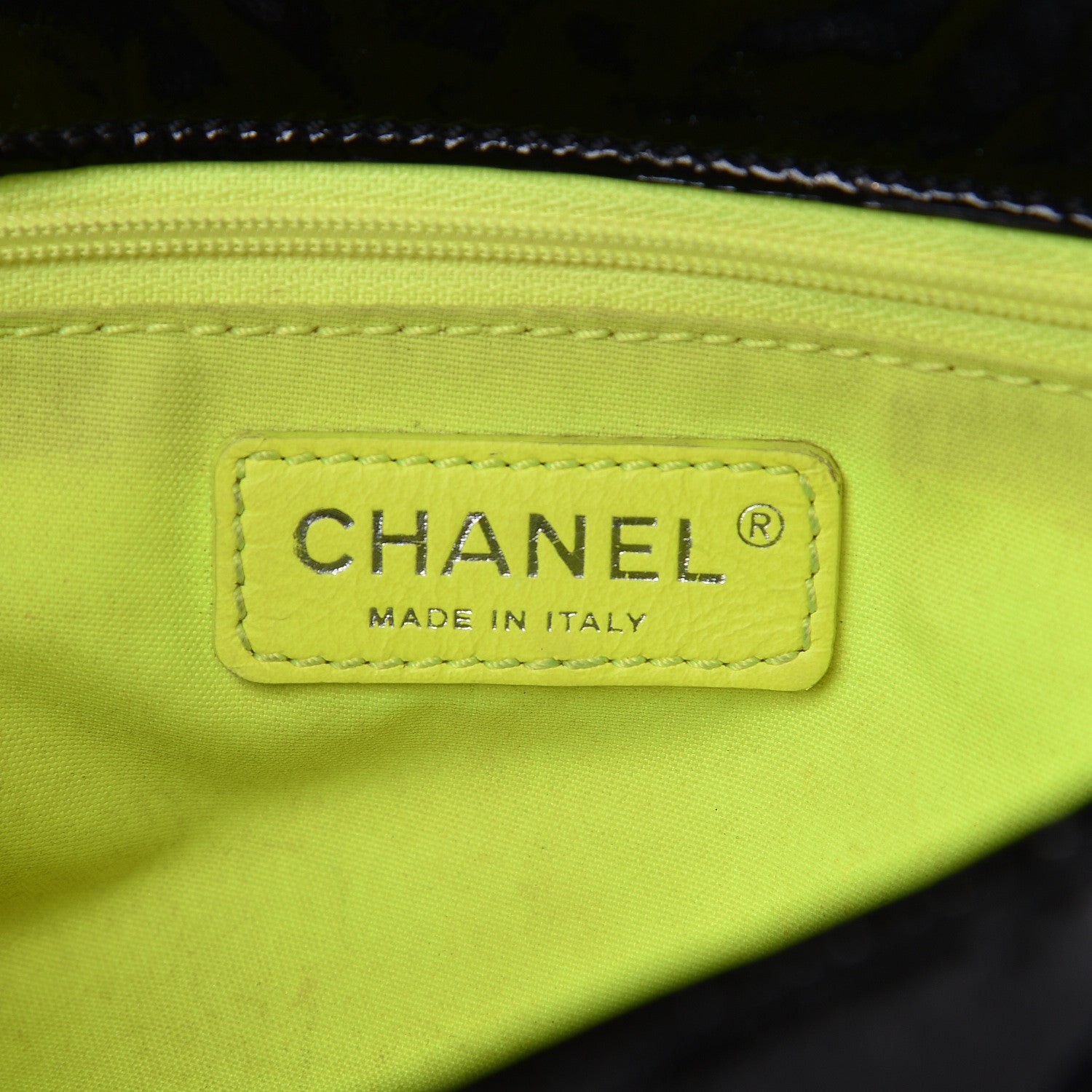 Chanel Patent Quilted Day Glo Flap Bag Black 6 of 17