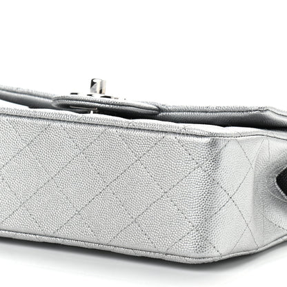 Chanel Metallic Caviar Quilted Mini Top Handle Rectangular Flap Silver 10 of 11