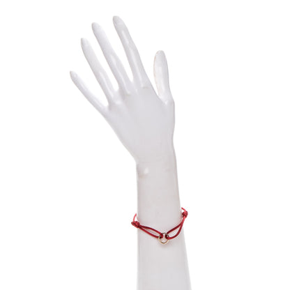 Cartier 18K Pink Yellow White Gold Trinity Cord Bracelet Red 2 of 6