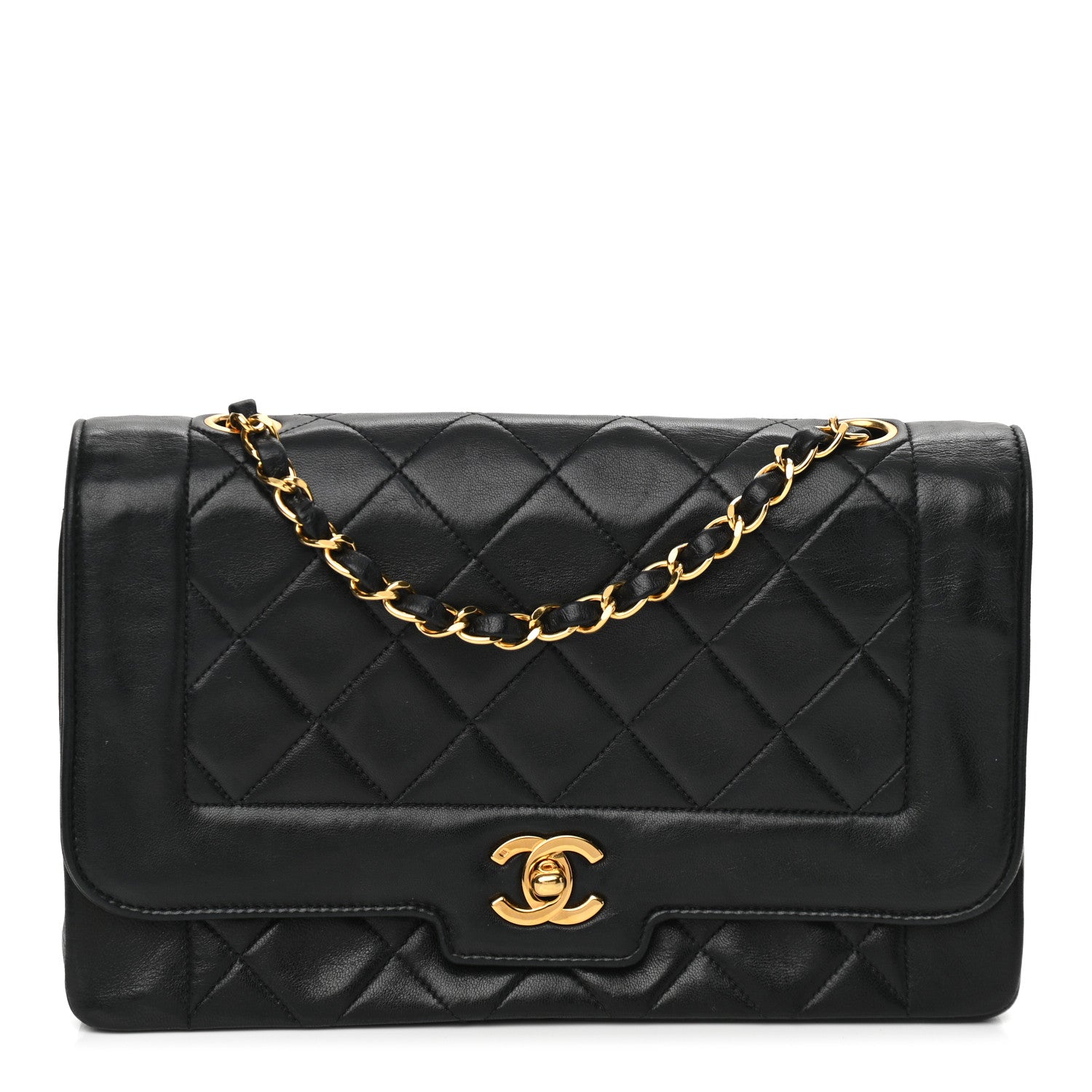 Chanel Lambskin Quilted Medium Single Flap Black 1 of 12
