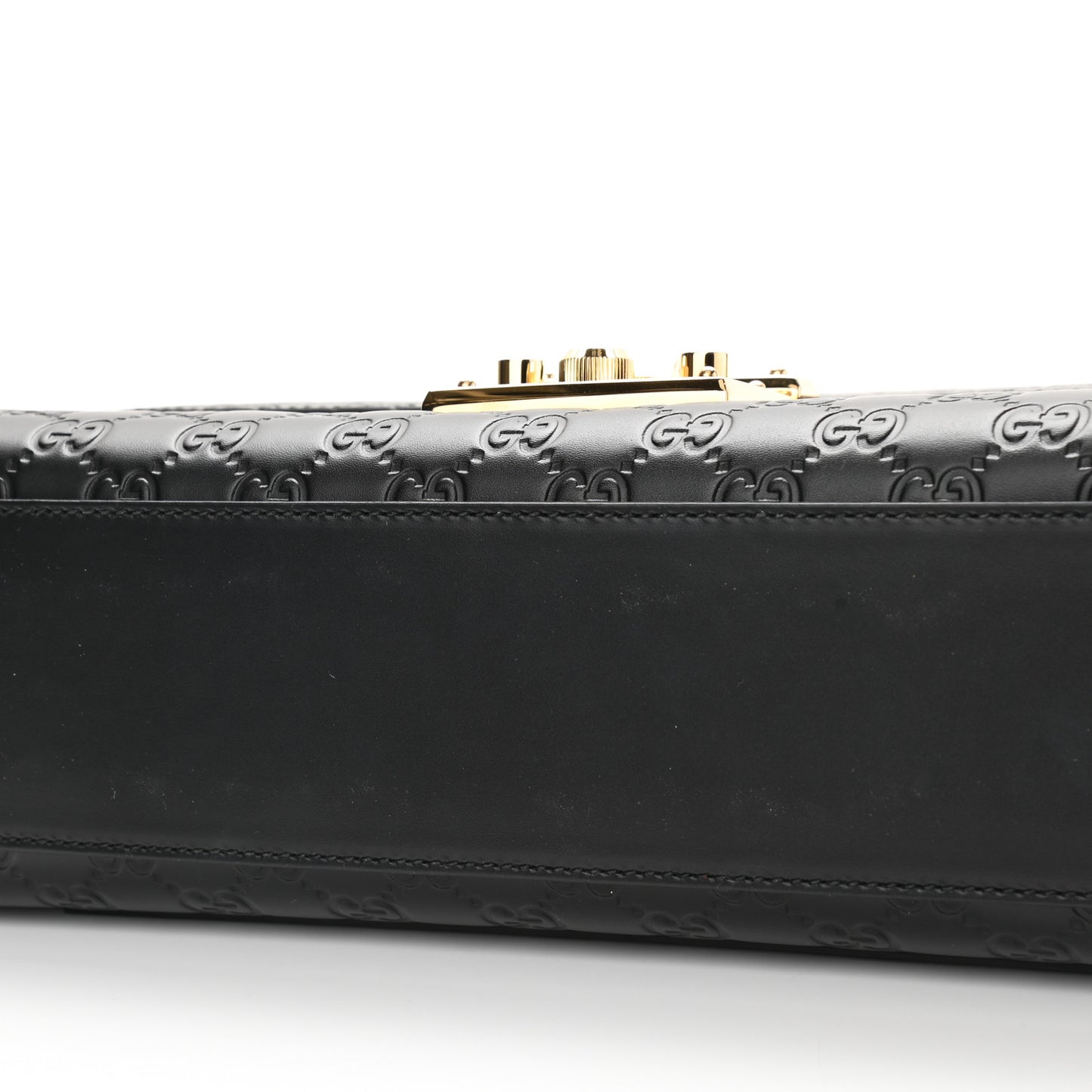 Guccissima Medium Padlock Shoulder Bag Black