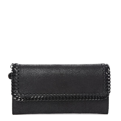 Stella McCartney Shaggy Deer Falabella Flap Wallet Black 1 of 7
