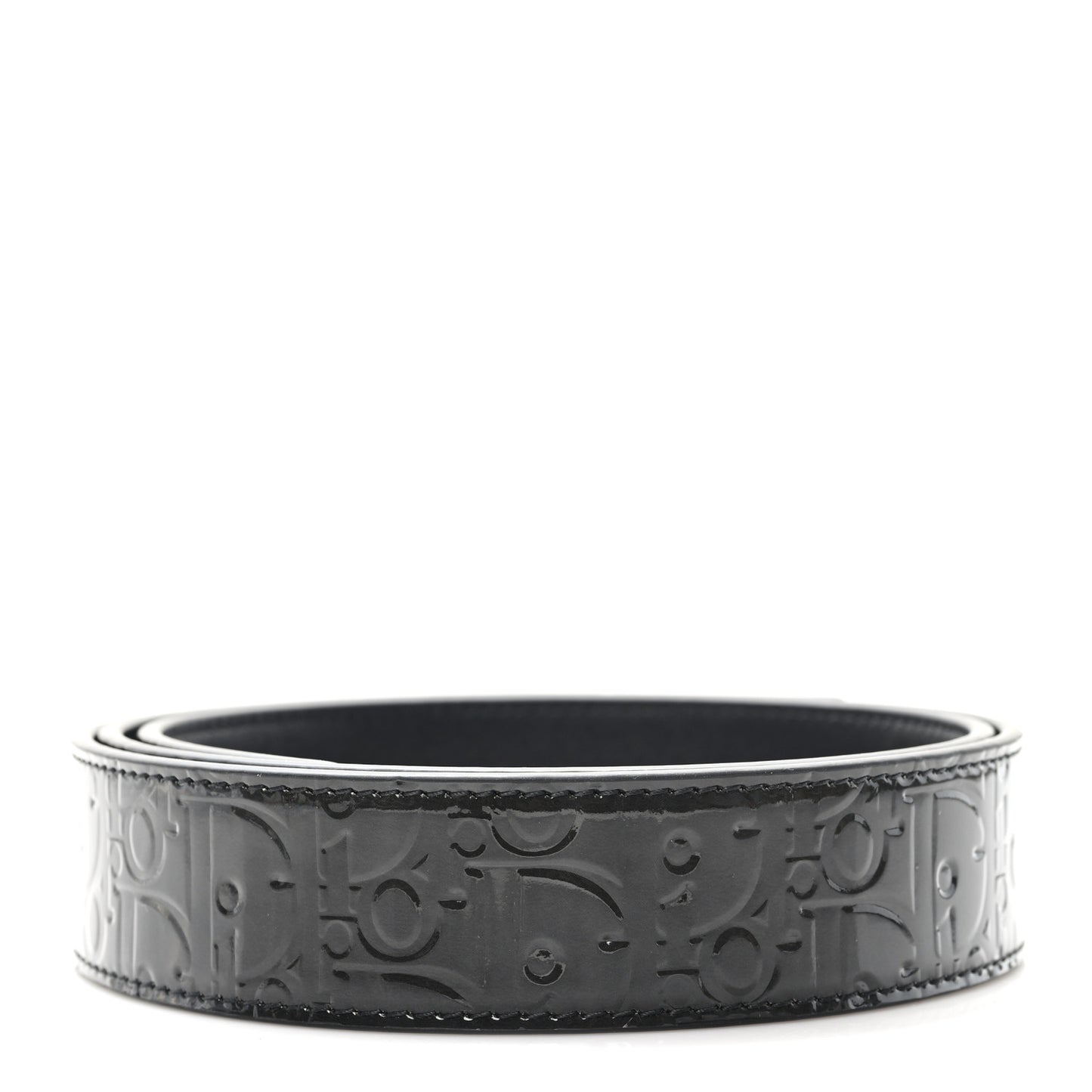Patent Oblique Embossed Belt 95 38 Black