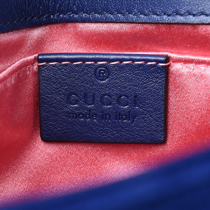 Gucci Velvet Matelasse Mini GG Marmont Shoulder Bag Cobalt Blue 6 of 8