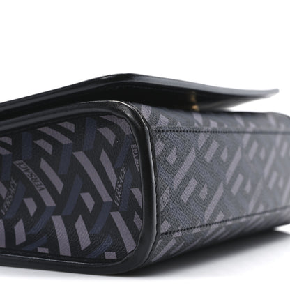 Versace Coated Canvas La Greca Signature Top Handle Bag Black 8 of 9
