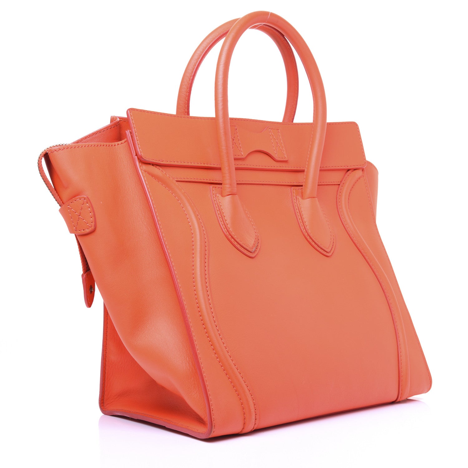 Celine Smooth Calfskin Micro Luggage Fluo Orange 3 of 17