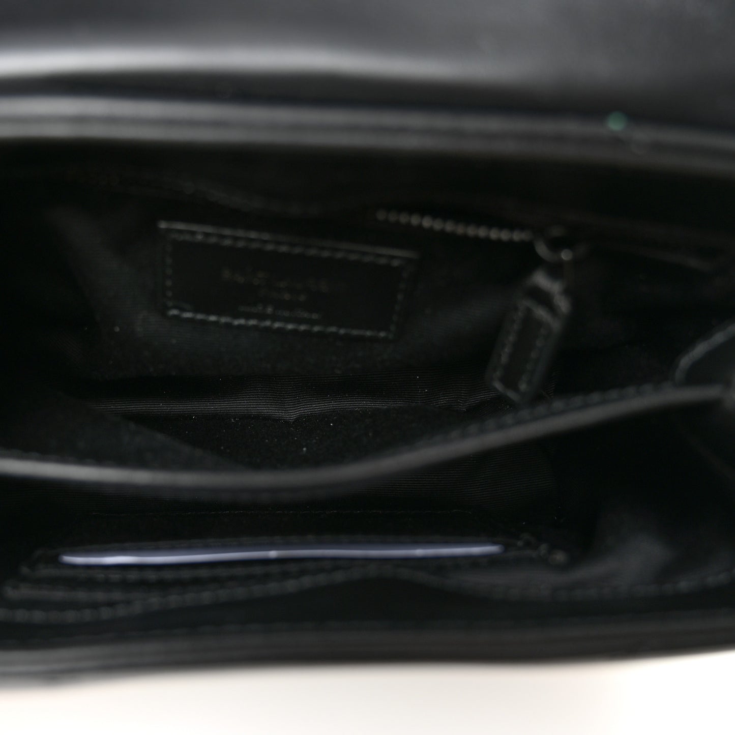 Calfskin Y Quilted Monogram Monochrome Toy Loulou Crossbody Bag Black