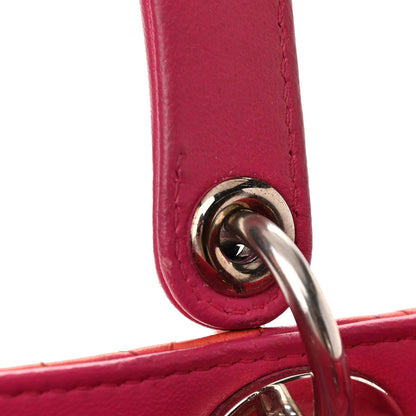 Christian Dior Lambskin Cannage Medium Bi-Color Lady Dior Orange Fuchsia 16 of 16