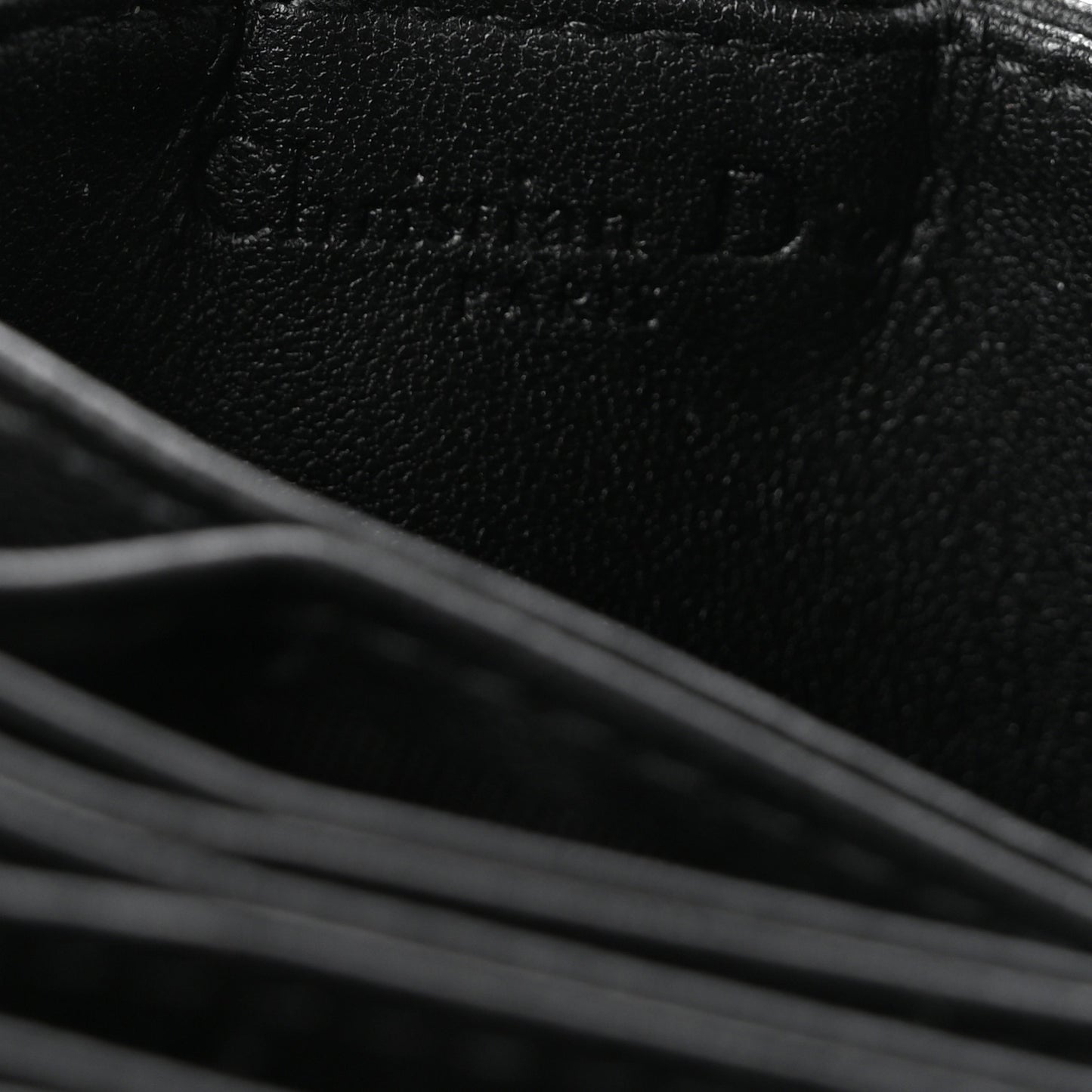 Lambskin Cannage Lady Dior Jasmine 5-Gusset Card Holder Black