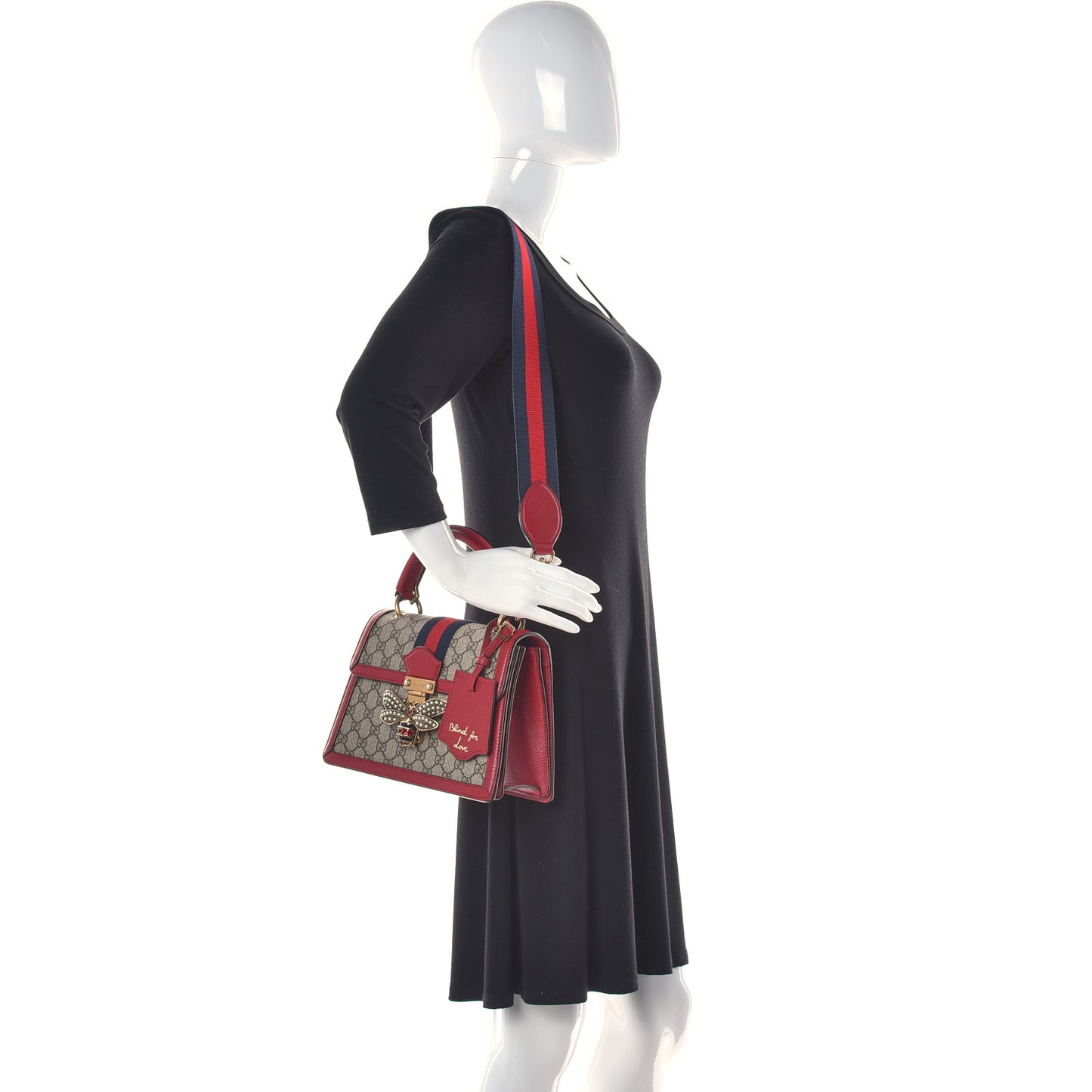 GG Supreme Monogram Small Queen Margaret Top Handle Bag Red