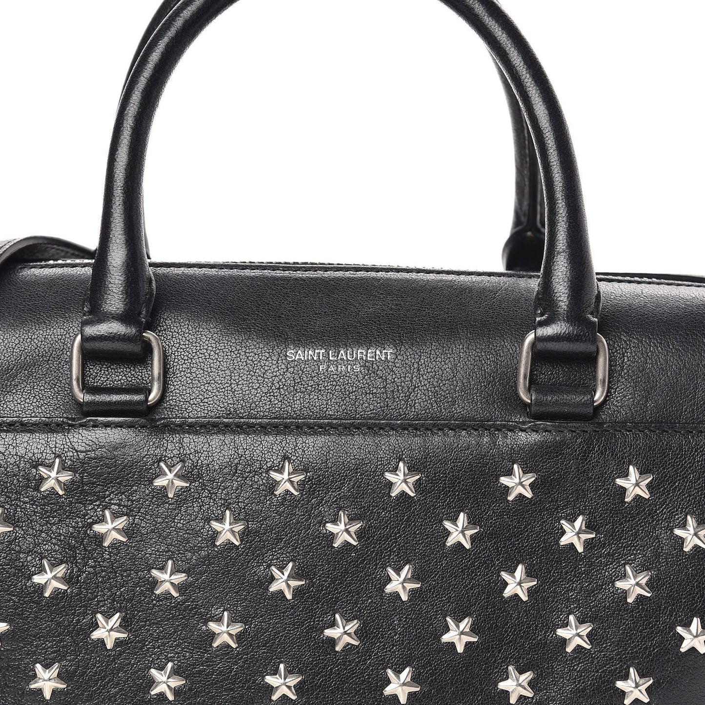 Calfskin Star Studded Classic Baby Duffle Black
