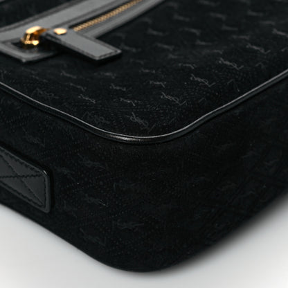 Saint Laurent Suede Monogram All Over Camera Bag Black 8 of 9