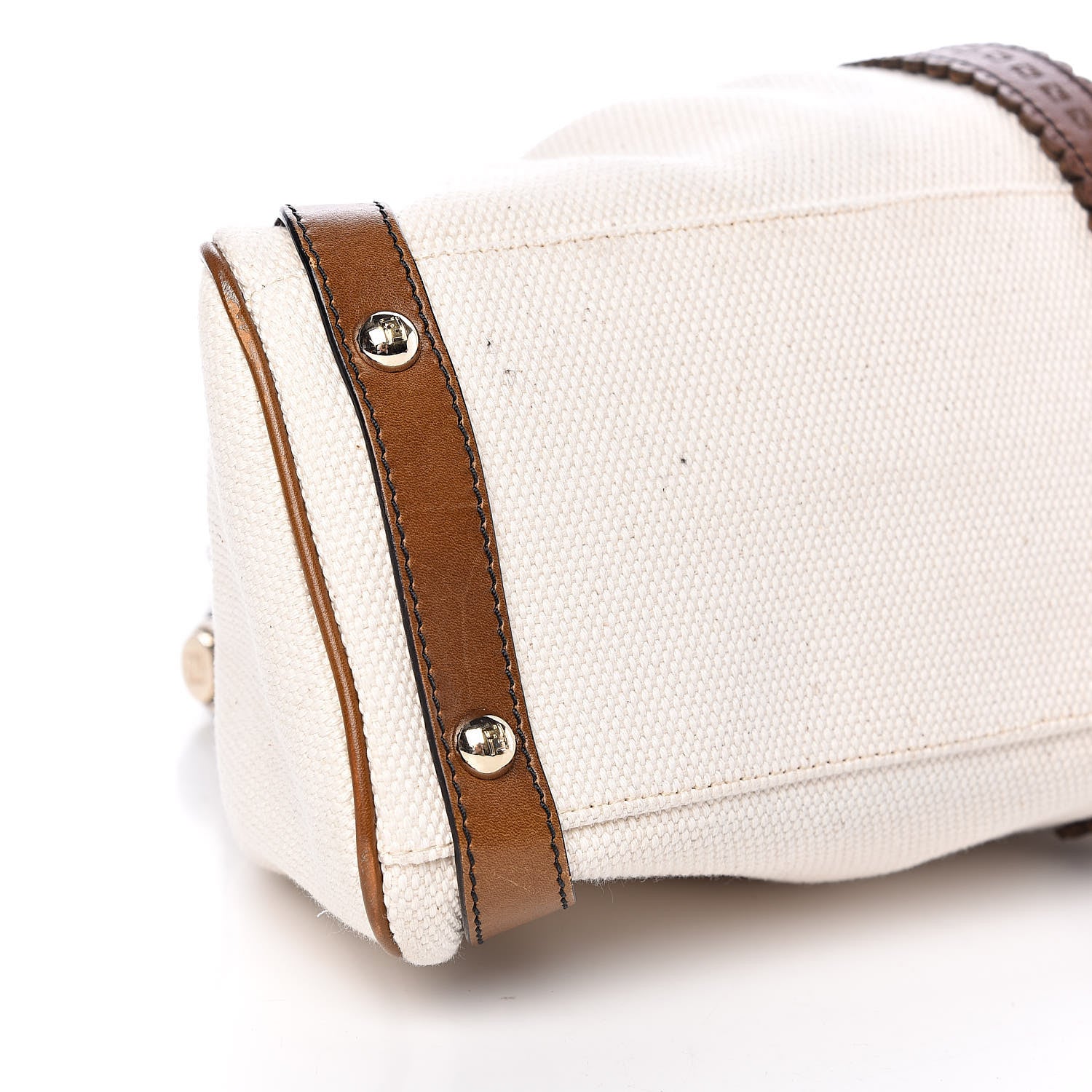 Fendi Canvas Calfskin Medium Magic Bag White Brown 7 of 8