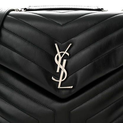 Saint Laurent Calfskin Y Quilted Monogram Medium Loulou Chain Satchel Black 8 of 10