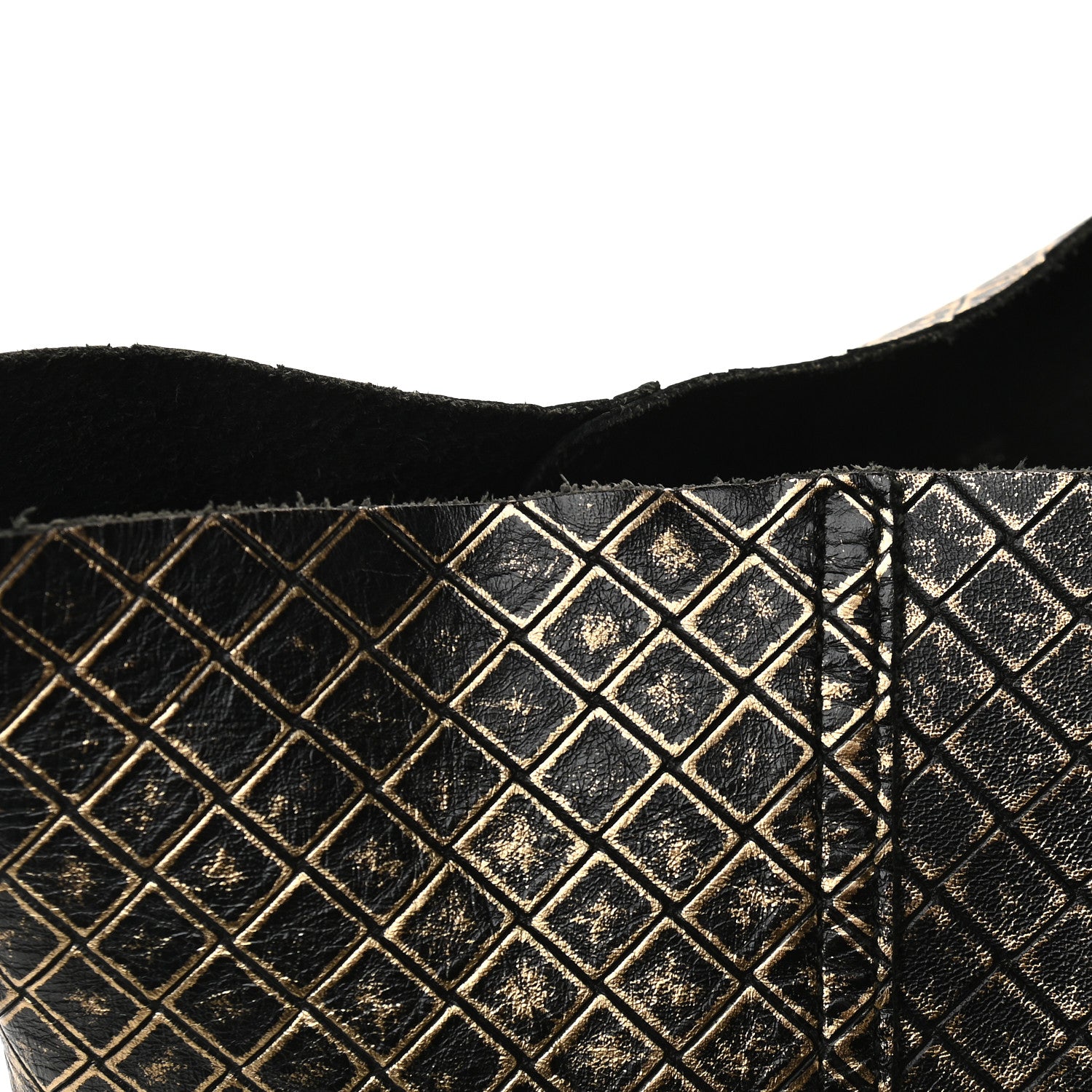 Bottega Veneta Calfskin Intrecciomirage Large Tote Black Gold 9 of 10