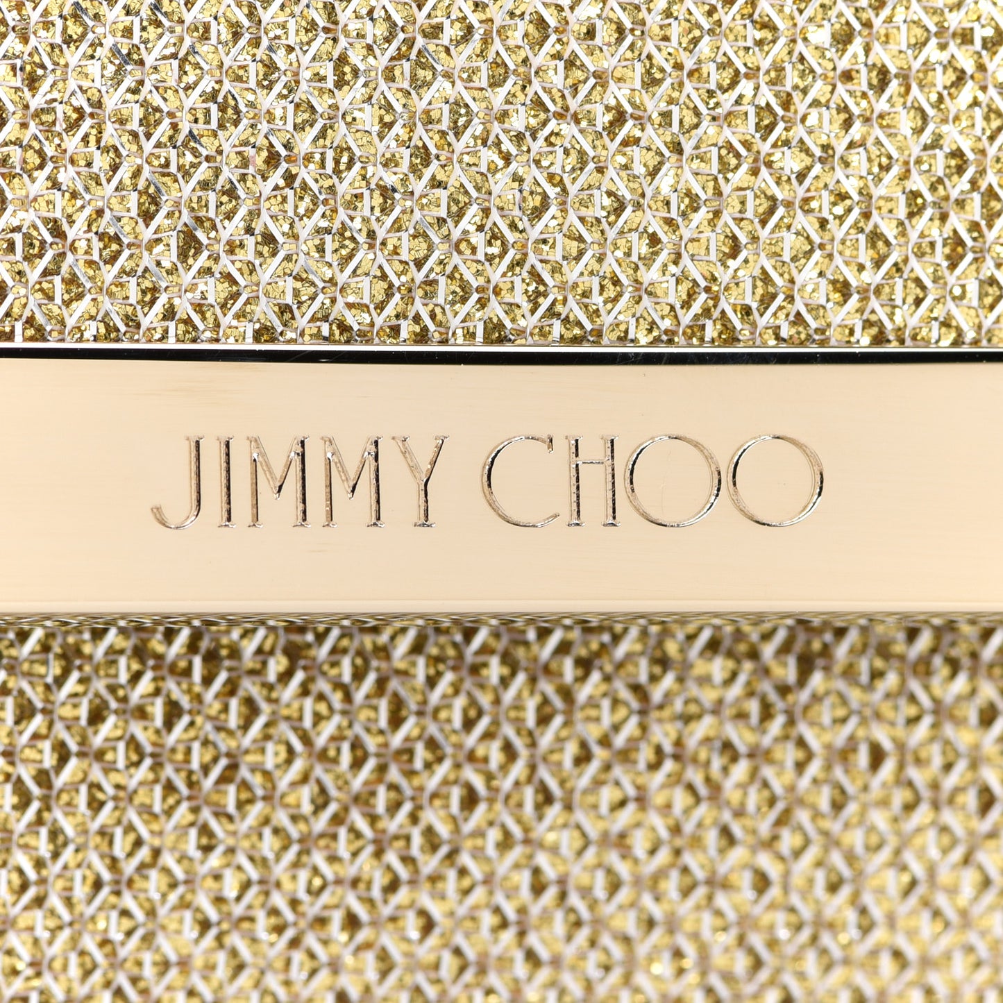 Glitter Fabric Milla Chain Wallet Champagne